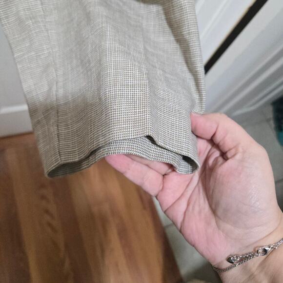 Zara pants womens size medium tan linen blend elastic waist trouser - Picture 7 of 11